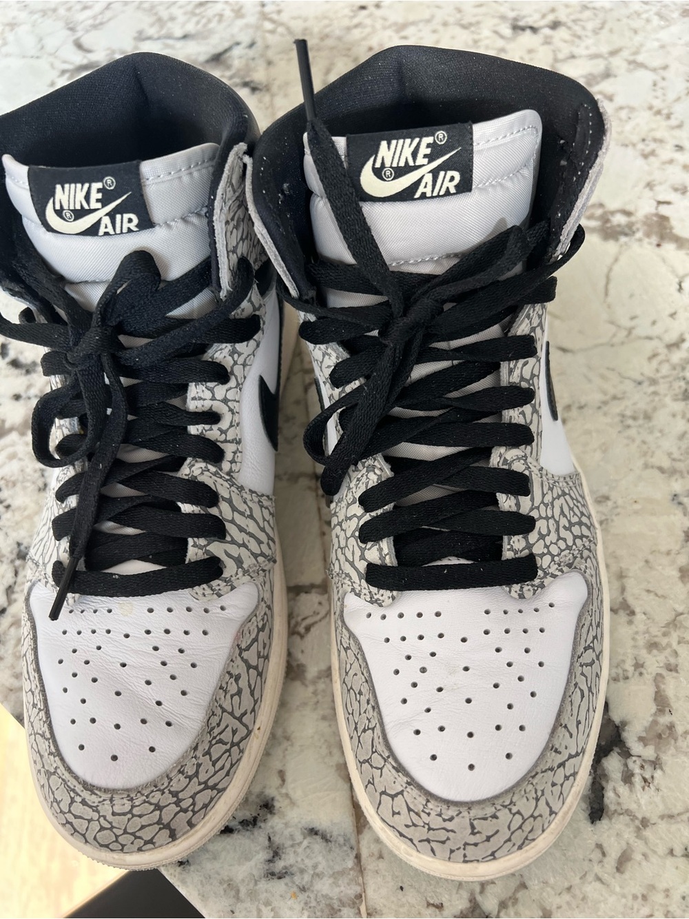 Air Jordan 1 Retro High OG black white cement men size 9 women size 10.5